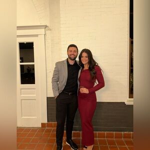 Showpo Burgundy Long Sleeve Dress